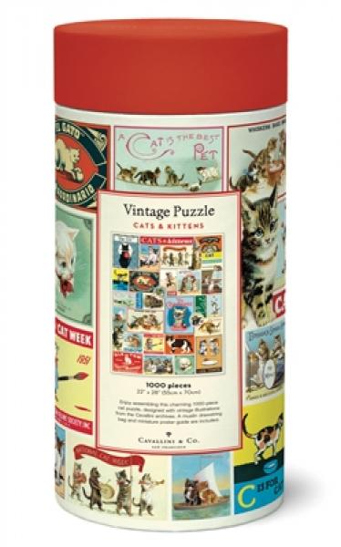"Cats & Kittens - Katzen"Cavallini Vintage Puzzle, 1000 Teile